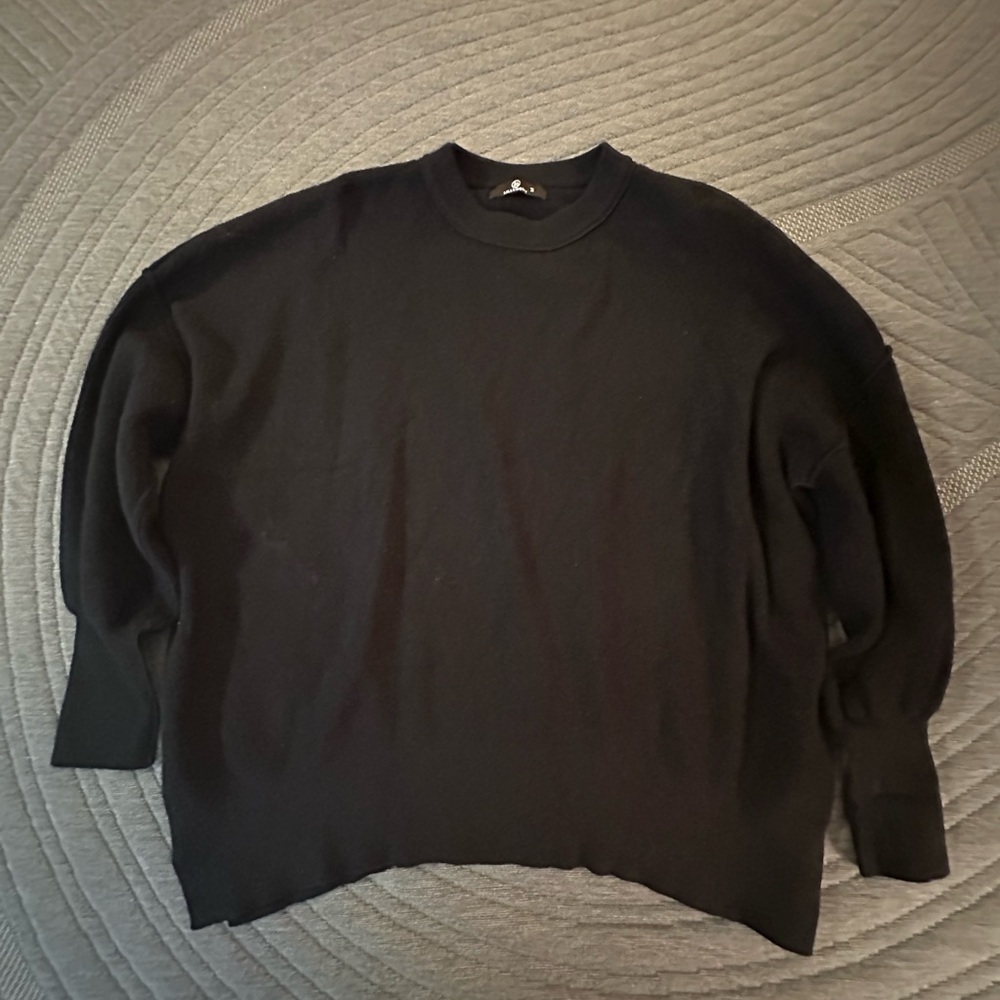 Women's Black Crewneck Sweater - Relaxed Fit
